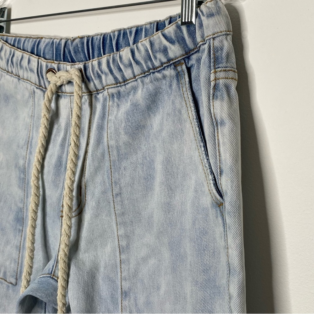 One Teaspoon Shabbies Free People Light Denim Drawstring Boyfriend Jeans - Picture 4 of 11
